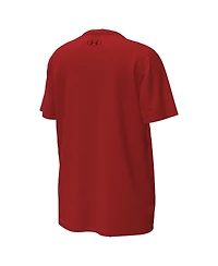 Under Armour Big Boys and Girls Red Wisconsin Badgers Inline Tech Stretch T-Shirt