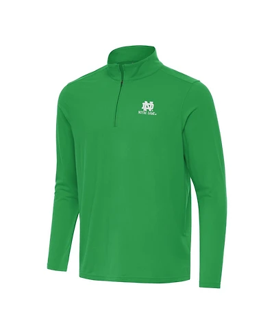 Antigua Men's Kelly Green Notre Dame Fighting Irish St. Patrick's Day Intent Quarter-Zip Pullover Hoodie