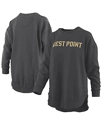 Pressbox Women's Black Army Black Knights Melange Poncho Vintage Fleece Long Sleeve Pullover Sweatshirt