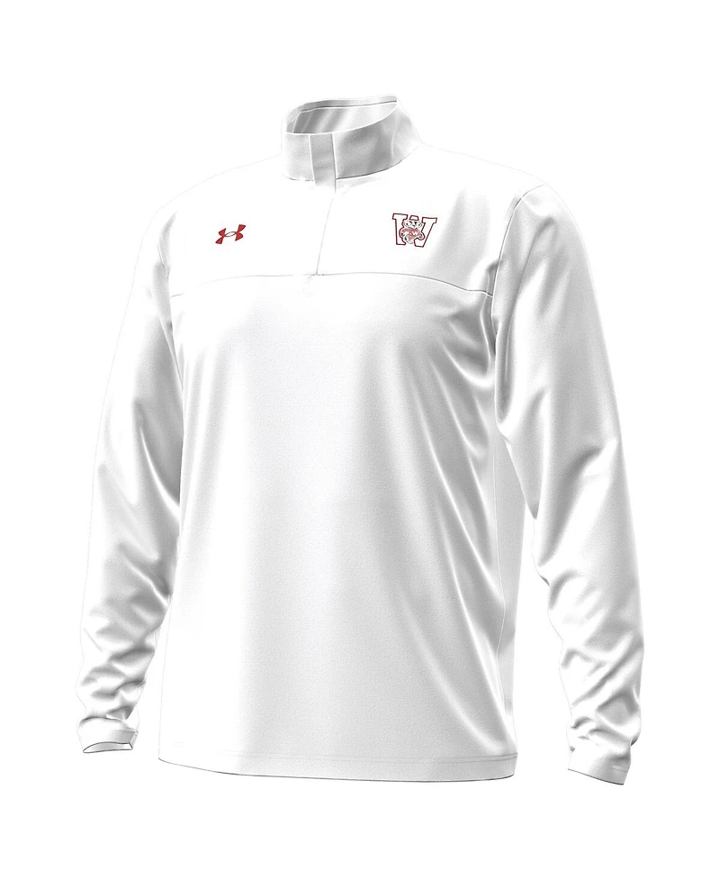 Under Armour Men's White Wisconsin Badgers 1980 Throwback Game Quarter-Zip Sweatshirt