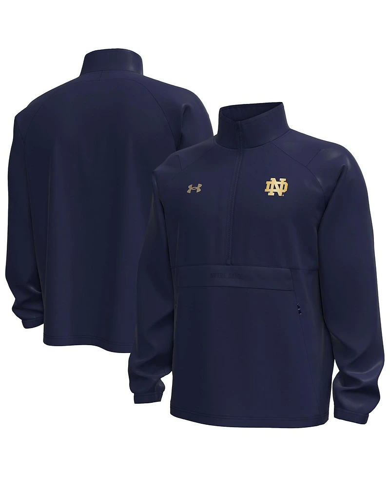 Under Armour Men's Navy Notre Dame Fighting Irish Unstoppable Woven Anorak Half-Zip Jacket