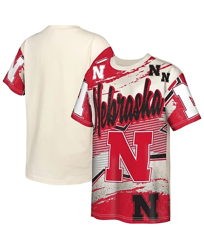 Outerstuff Big Boys and Girls Cream Nebraska Huskers Make Noise T-Shirt