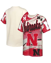 Outerstuff Big Boys and Girls Cream Nebraska Huskers Make Noise T-Shirt