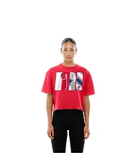 New Era Women's Red Philadelphia Phillies Boxy Foil Logo T-Shirt
