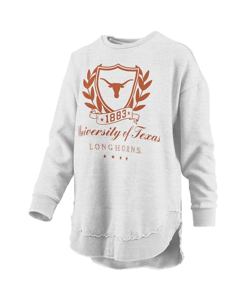 Pressbox Women's Heather Gray Texas Longhorns Field Day Melange Poncho Pullover Sweatshirt