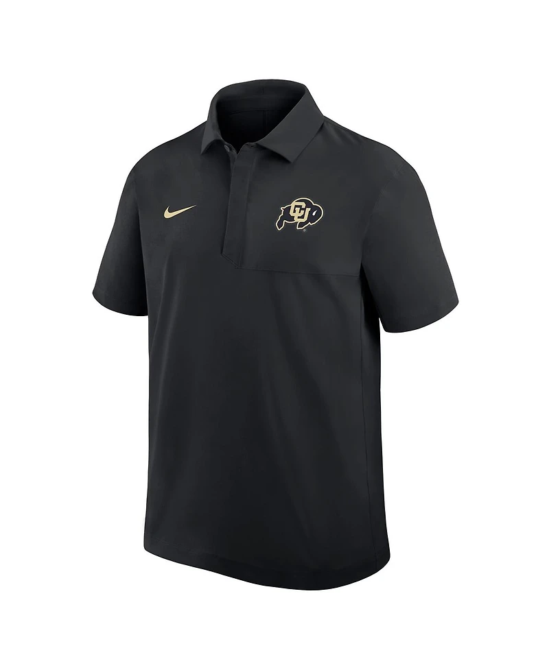 Nike Men's Black Colorado Buffaloes Woven Dri-fit Polo Shirt