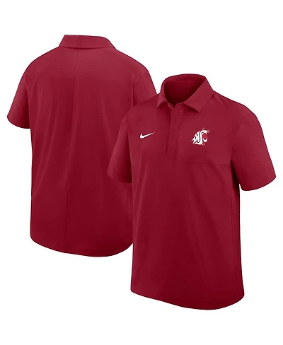 Nike Men's Crimson Washington State Cougars Woven Dri-fit Polo Shirt