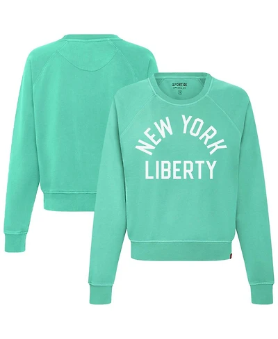 Sportiqe Women's Mint New York Liberty Ashlyn Raglan Sweatshirt