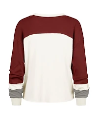 '47 Brand Women's Cream Alabama Crimson Tide Double Header Curve Raglan Long Sleeve T-Shirt