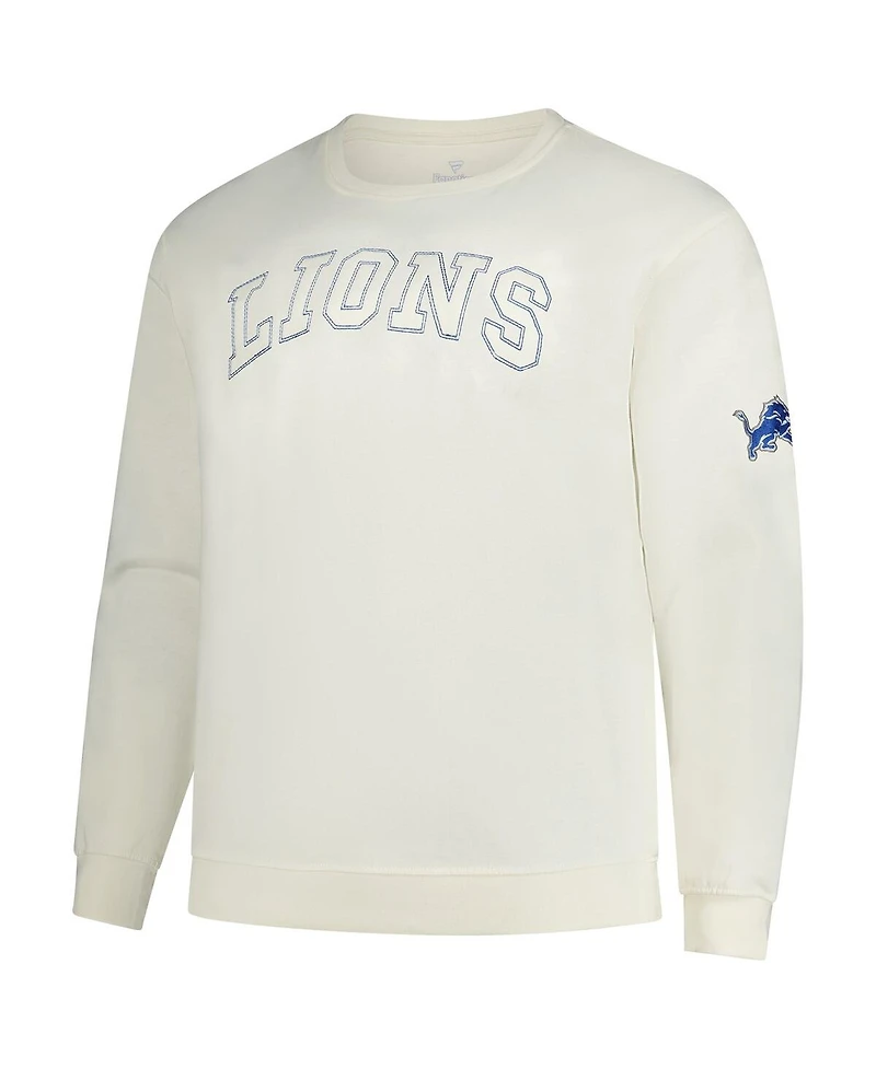 Profile Men's Cream Detroit Lions Big Tall Fleece Sweatshirt