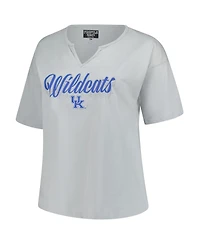 Fanatics Women's Gray Kentucky Wildcats Plus Winning Gear Notch Neck T-Shirt