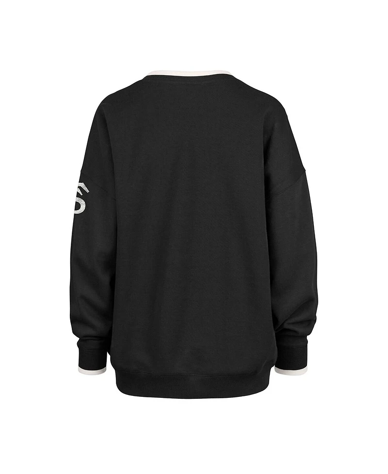 '47 Brand Women's Black Florida State Seminoles Clubhouse Daze Eighty V-Neck Pullover Sweatshirt