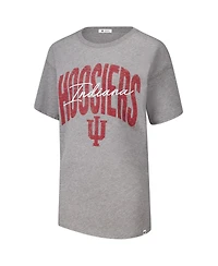 '47 Brand Women's Heather Gray Indiana Hoosiers Muse Sadie T-Shirt