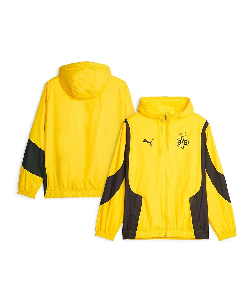 Puma Men's Yellow Borussia Dortmund 2023/24 Pre-Match Anthem Full-Zip Hoodie Jacket