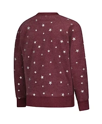 Wes & Willy Big Girls Maroon Minnesota Golden Gophers Shimmer Star Reverse Sweatshirt