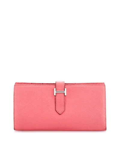 Pre-Owned Hermes Long Bearn Wallet Chevre Mysore