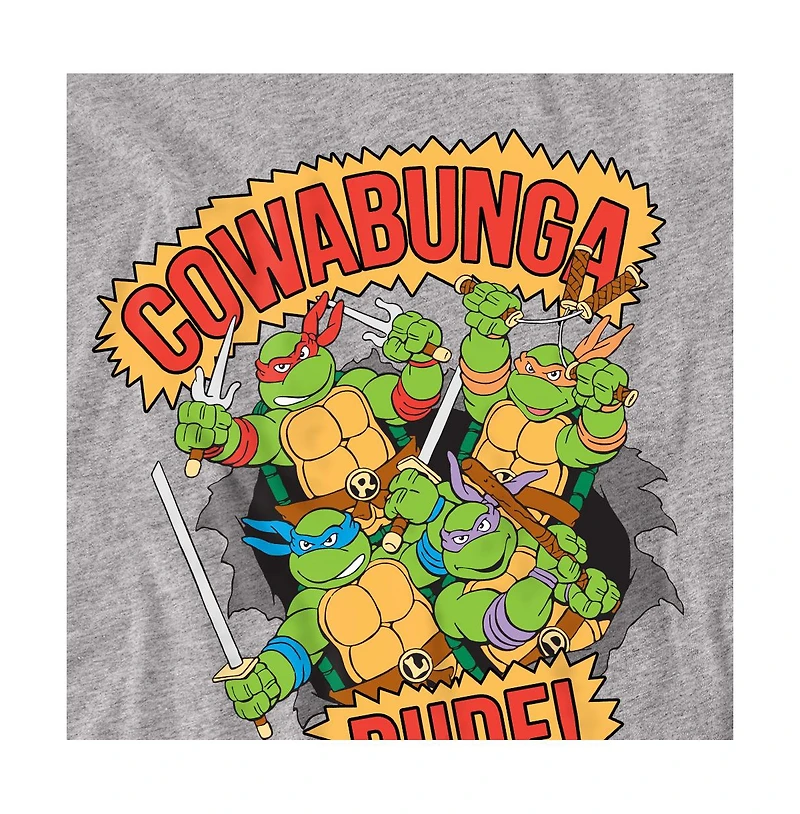 Logovision Men's Classic Tmnt Teenage Mutant Ninja Turtles Cowabunga Dude T Shirt