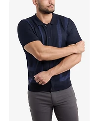 Spring + Mercer Men's Button Down Short Sleeve Sweater