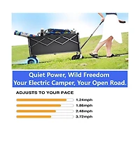 Dual-drive foldable electric multi-functional sports equipment trolley: Equipped with 360° all-terrain capability, dual 300-watt motors and 6.5-i