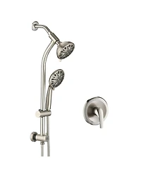 Rainsken High Pressure 48-Settings Shower Head with Handheld Shower, Adjustable Height Slide Bar Dual Shower Head Combo Set