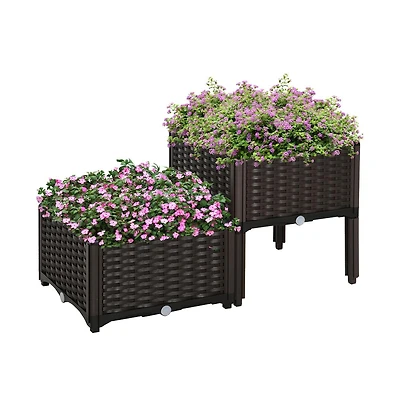 Slickblue Raised Garden Bed with Strong Frame for Outdoor Vegetables and Flowers