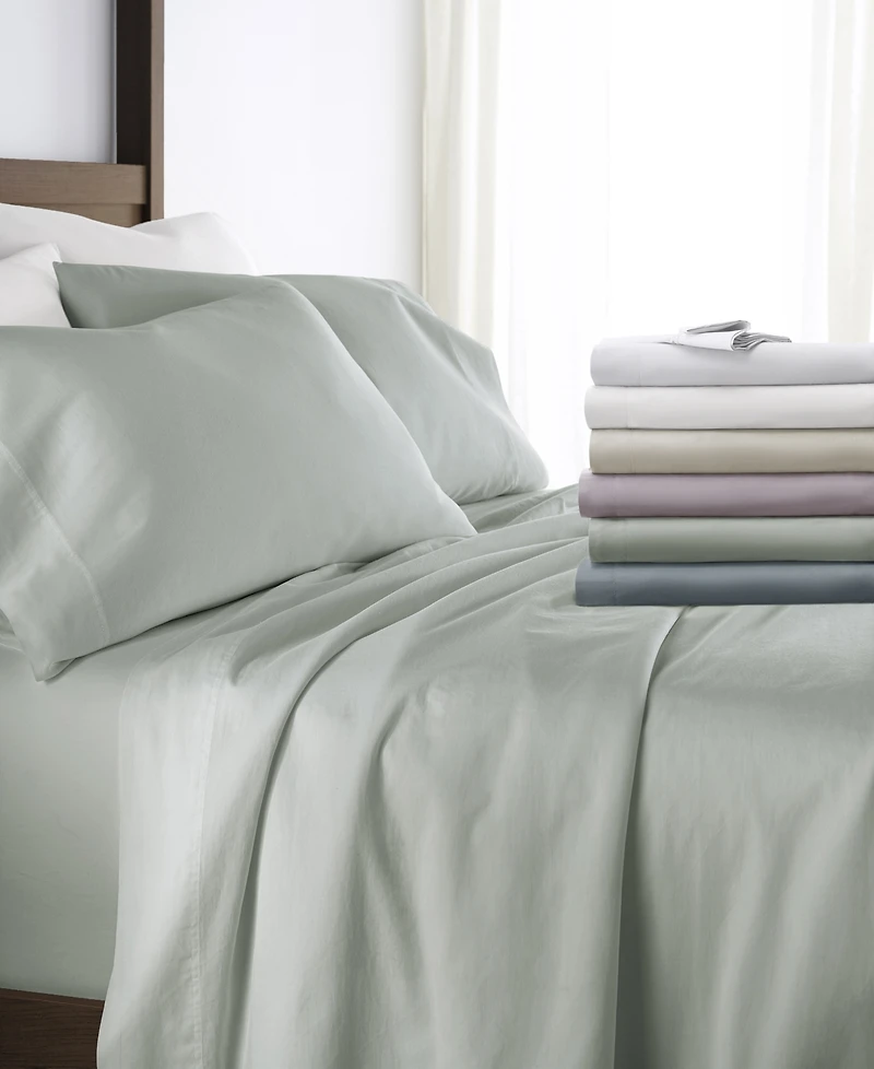 ienjoy Home Long Staple 300-Thread Count Cotton Solid 4-Pc. Sheet Set, Split King