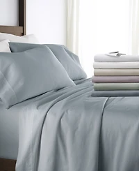 ienjoy Home Long Staple 300-Thread Count Cotton Solid -Pc. Sheet Set