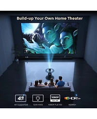 Elephas Viedo Projector With Wifi And Bluetooth, Smart Movie System/ Dolby Audio/ Auto Focus & Keystone Portable Projector, For Home Theater / Outdoor
