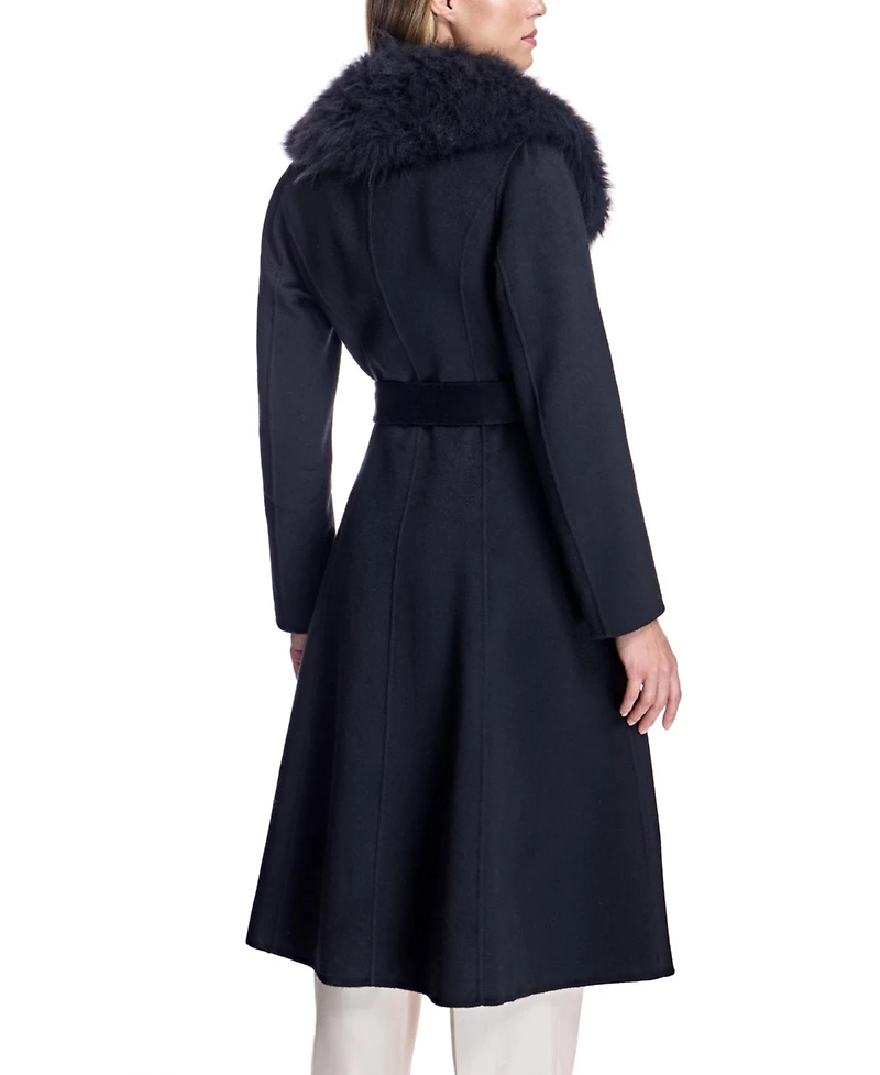 Julia & Stella by Maximilian Women's Fur-Trimmed Wrap Coat