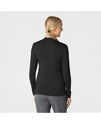 Wink Layers Women's Long Sleeve Mock Neck Silky Tee