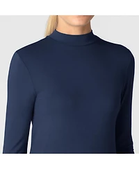 Wink Layers Women's Long Sleeve Mock Neck Silky Tee