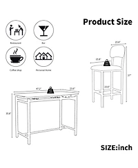 Casainc 3 Piece Dining Table Set with 2 Upholstered Chairs for Kitchen or Small Apartment