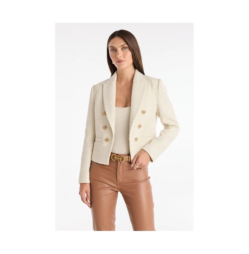 The Noli Shop Womens Gabrielle Double Breasted Blazer - Merlot