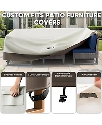 Gymojoy High-Quality 600D Oxford Fabric Outdoor Furniture Cover With Handles and Storage Bag Gray/Brown Beige