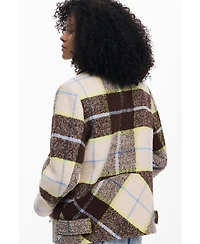 Desigual Women's Checked short double-breasted coat
