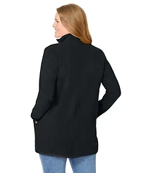 Woman Within Women's Plus Zip-Front Microfleece Jacket