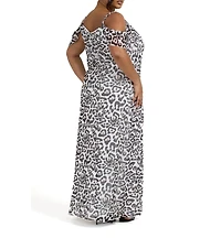Fashion-szn Curve Women's Leopard Maxi Dress