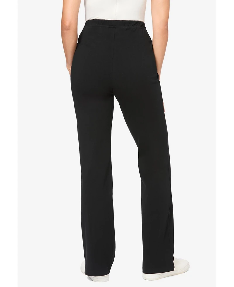 Woman Within Plus Stretch-Cotton Knit Pull-On Bootcut Leggings