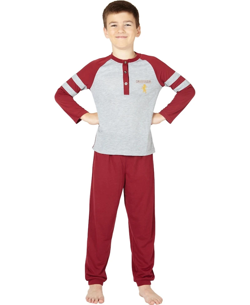 Harry Potter Boys Gryffindor House Athletic Varsity Jogger 2PC Pajama Set