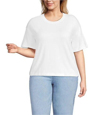 Lands' End Women's Plus Short Sleeve Mariner T-Shirt