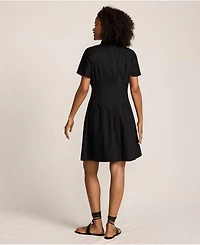 Lands' End Women's Cambric Above the Knee Shirt Dress