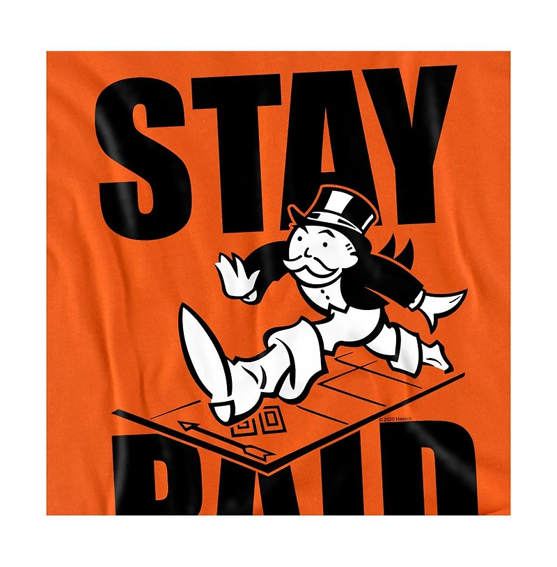 Logovision Men's Monopoly Pass Go, Stay Paid T Shirt