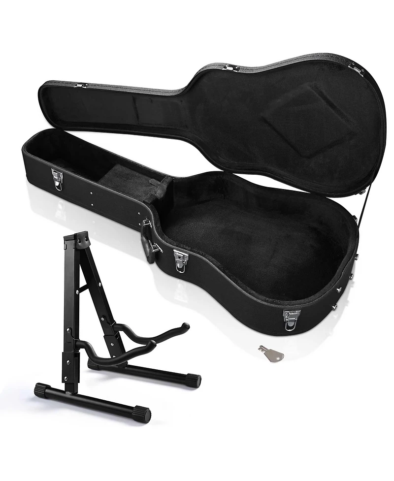 Yescom 41" Acoustic Guitar Case Hard Shell w/ Folding Guitar Stand for Electric Bass