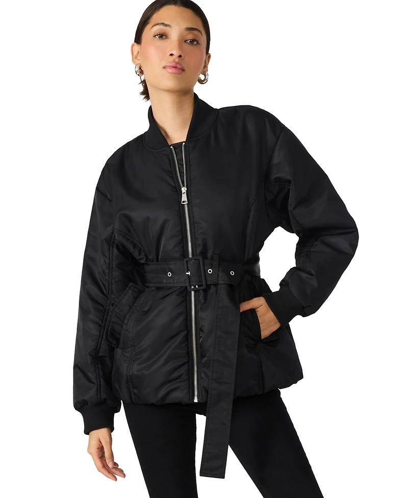 Steve Madden Women's Eryn Long Sleeve Belted Jacket