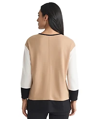Jones New York Women's Long Sleeve Colorblock Top
