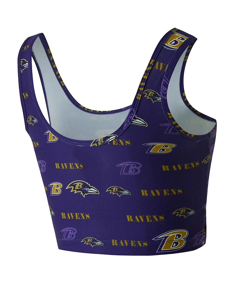 Concepts Sport Women's Purple Baltimore Ravens Mosaic Allover Print Bralette