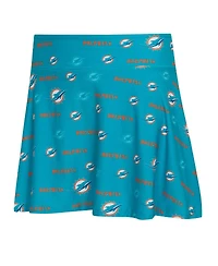 Concepts Sport Women's Aqua Miami Dolphins Mosaic Allover Print Skort