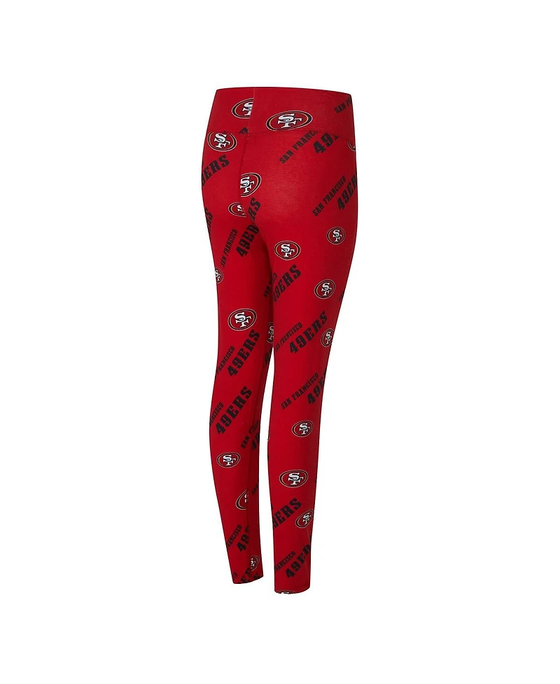 Concepts Sport Women's Scarlet San Francisco 49ers Mosaic Allover Print Leggings