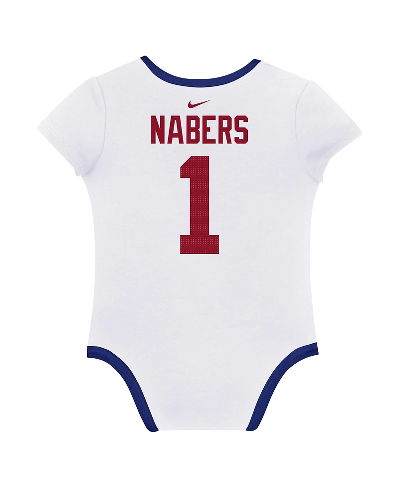 Nike Baby Boys and Girls 3-Pack Malik Nabers New York Giants Name Number Bodysuit Set