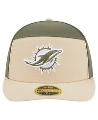New Era Men's Light Beige/Olive Miami Dolphins Two-Tone Color Pack Split Panel 59FIFTY Fitted Hat